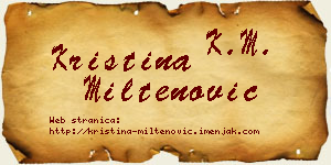 Kristina Miltenović vizit kartica